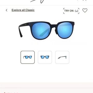 NWT  Maui Jim Wailua Polarized Sunglasses Matte Blue Frame, Blue Hawaii B454-03